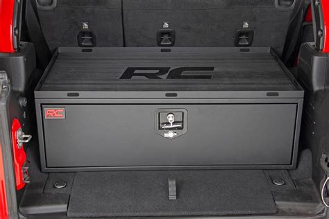 rough country metal lockable storage box|rough country interior storage kit.